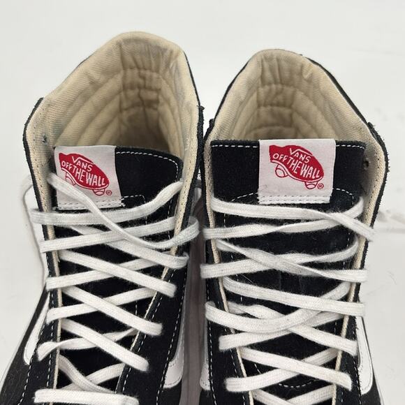 Vans Black and White High-Top Lace Up Sneakers Size 7 / Womens 8.5 - Picture 3 of 16